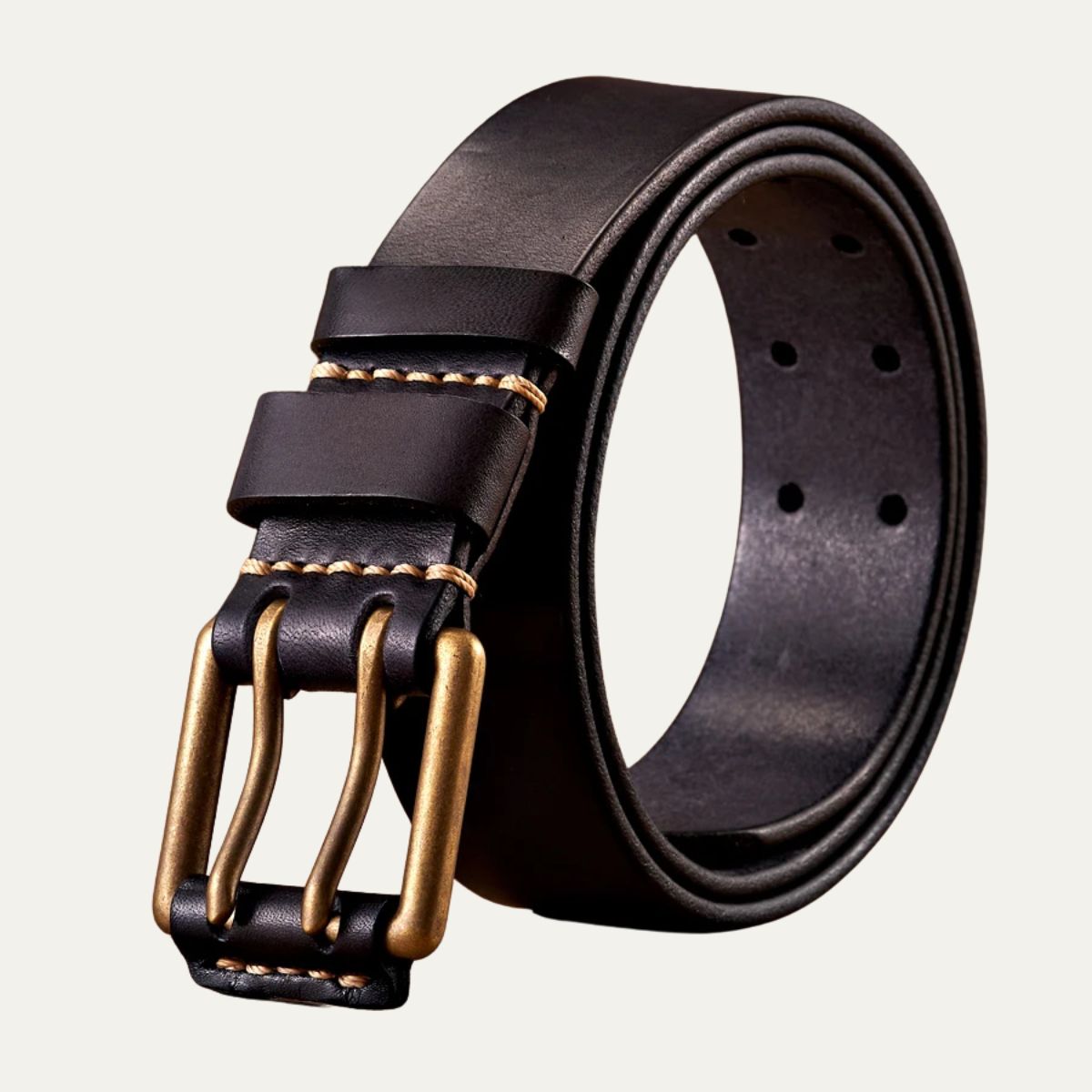 The Lancaster Belt – Design en Cuir Vintage à Double Pince