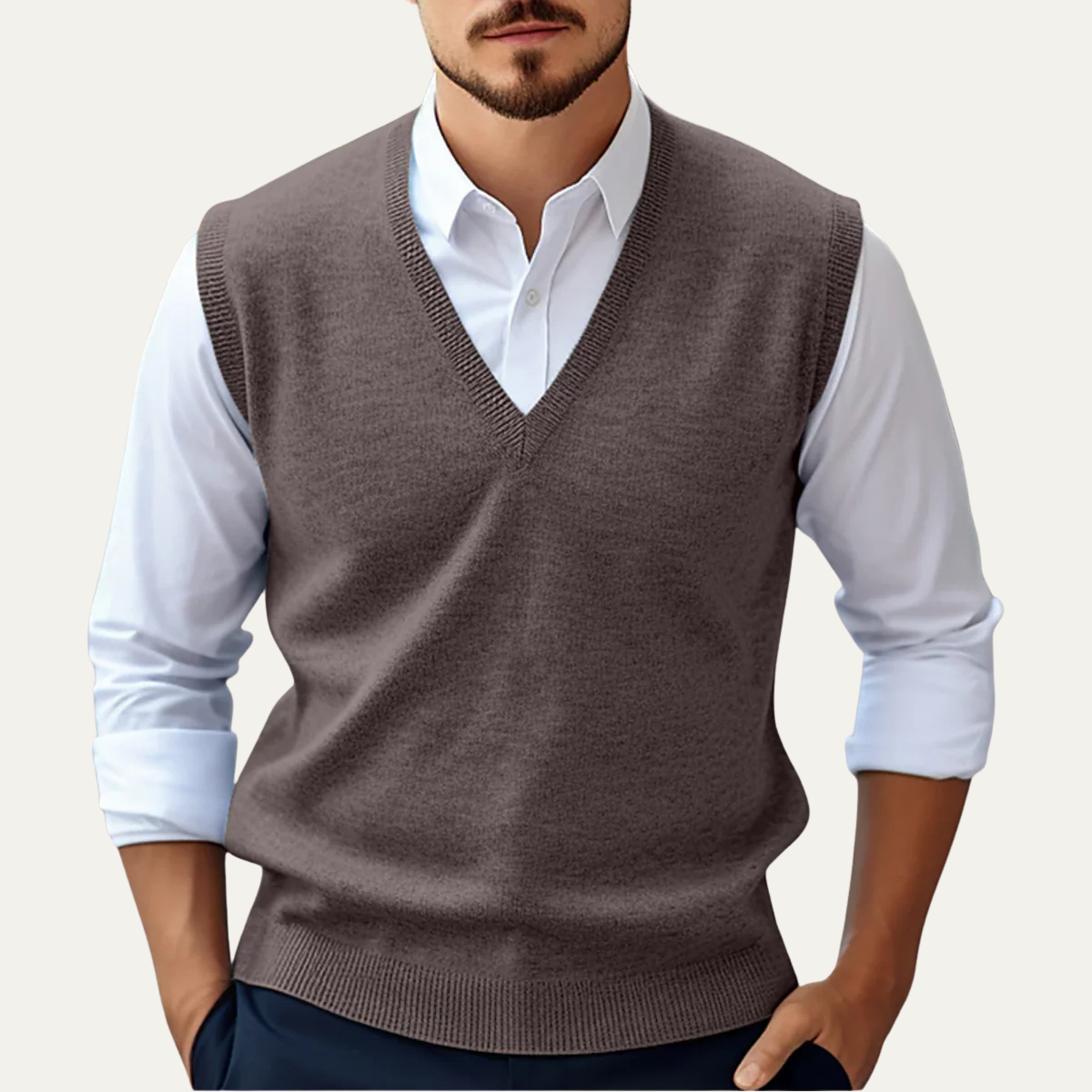 The Riverdale - Cardigan sans manches à col en V pour homme pour un look superposé