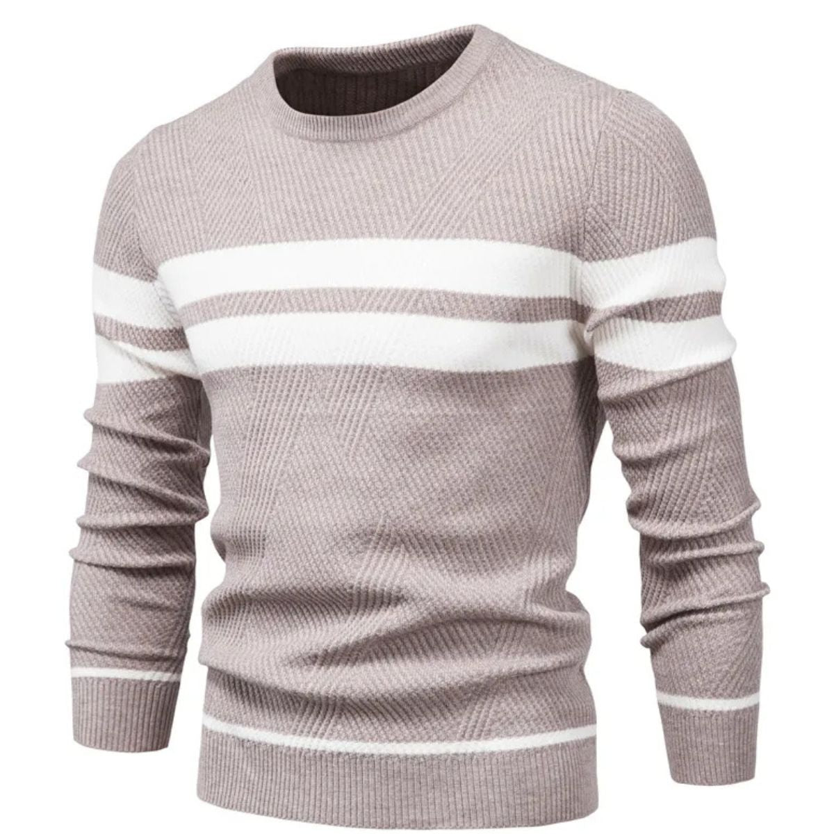 The Paris – Pull rayé en maille premium pour homme style chic parisien doux pour l’hiver