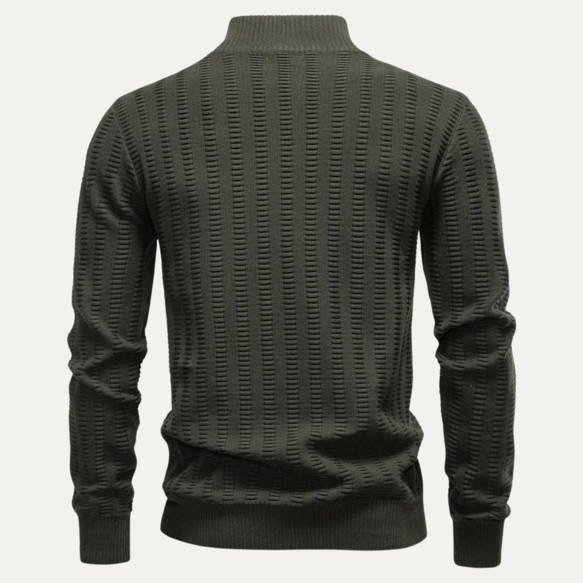 The Cotswold – Pull homme à col zippé en maille chaude