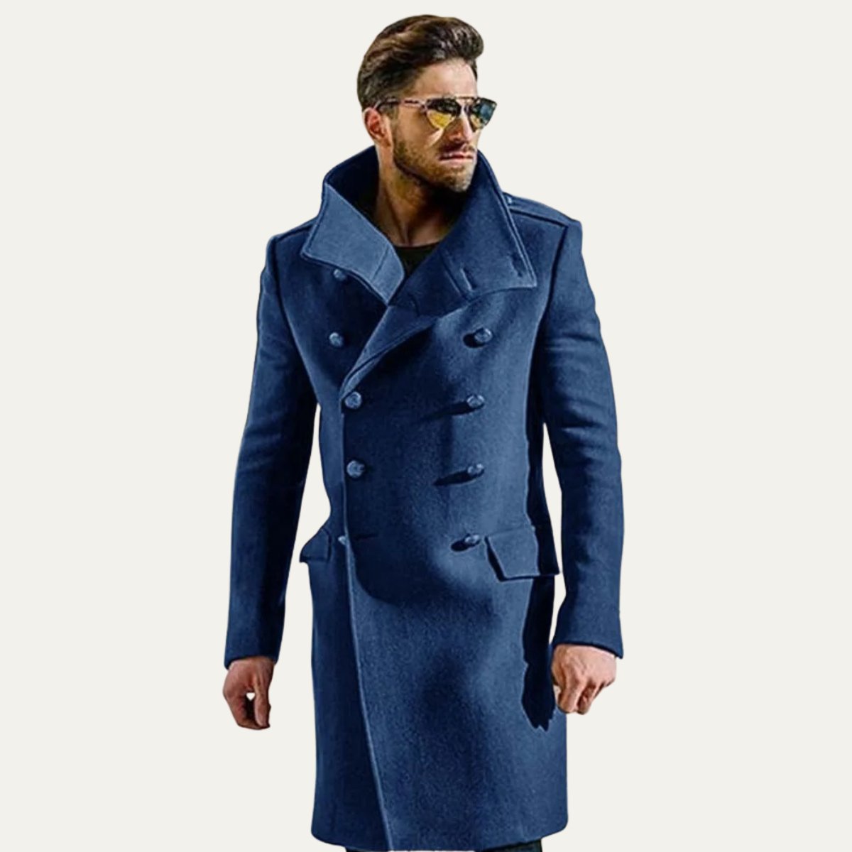The Stratord - Trench Coat Long en Laine Double Boutonnage pour Hommes