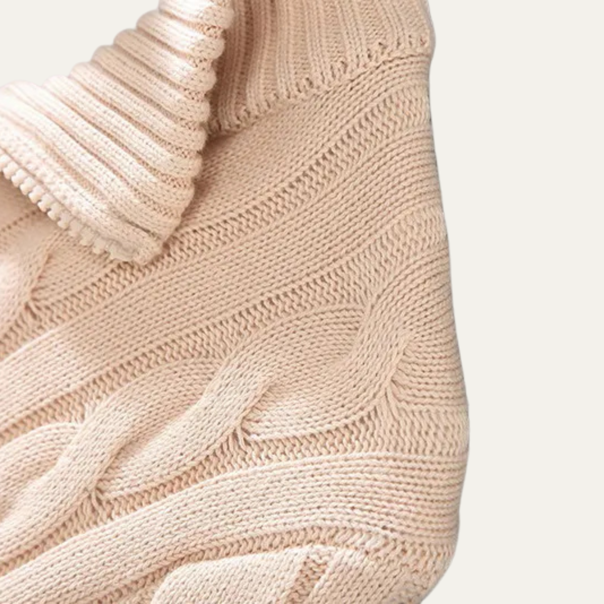 The Ashmeadow - Pull à fermeture éclair pour homme en 100 % coton doux tricoté torsadé