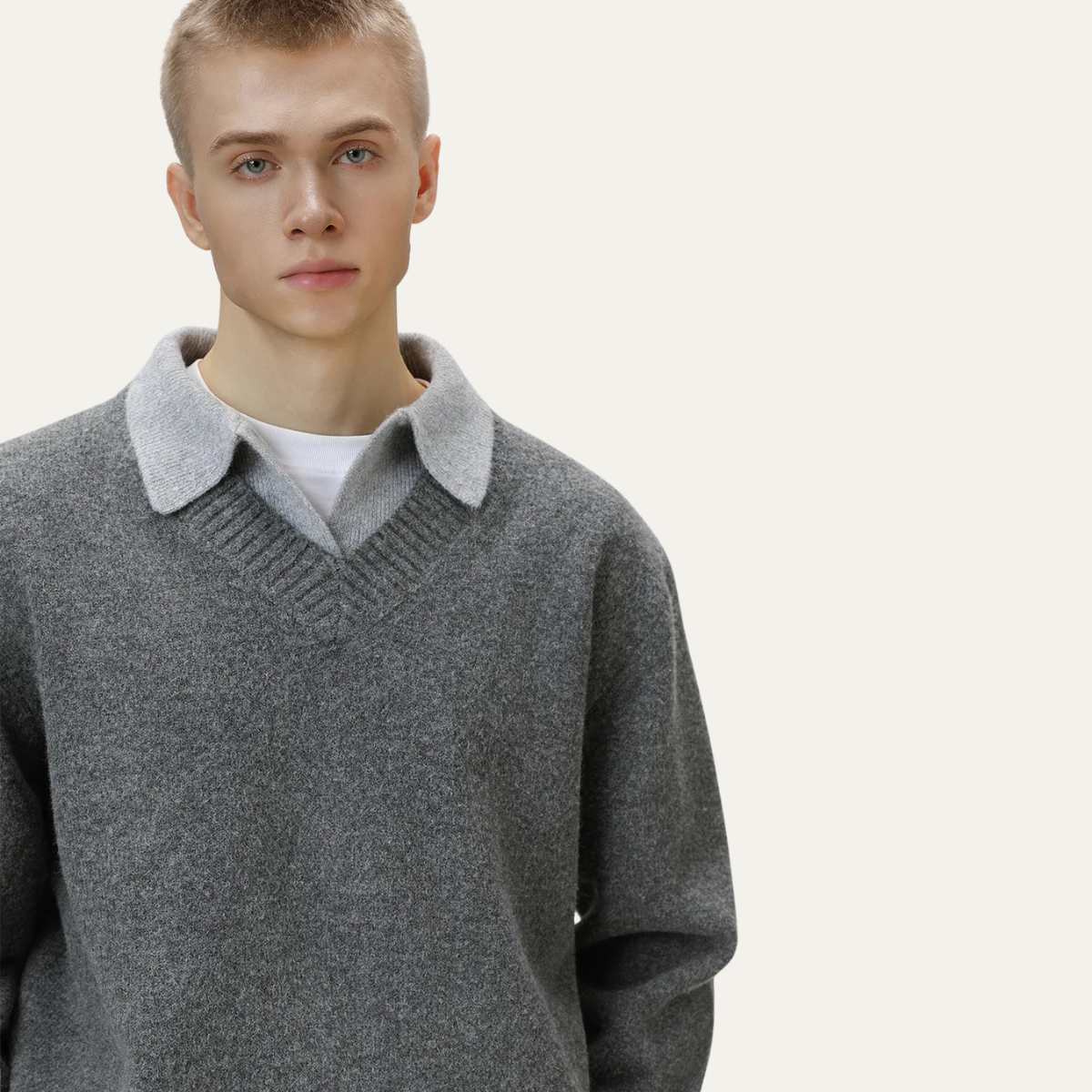 The Matera Stylish Le Pull Tricoté à Col Polo Doux pour Homme