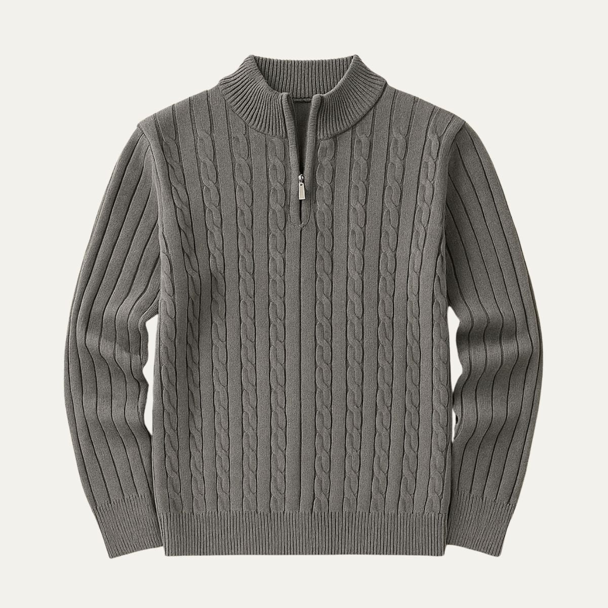 The Wells Pull demi zip en maille torsadée pour homme élégant et chaud