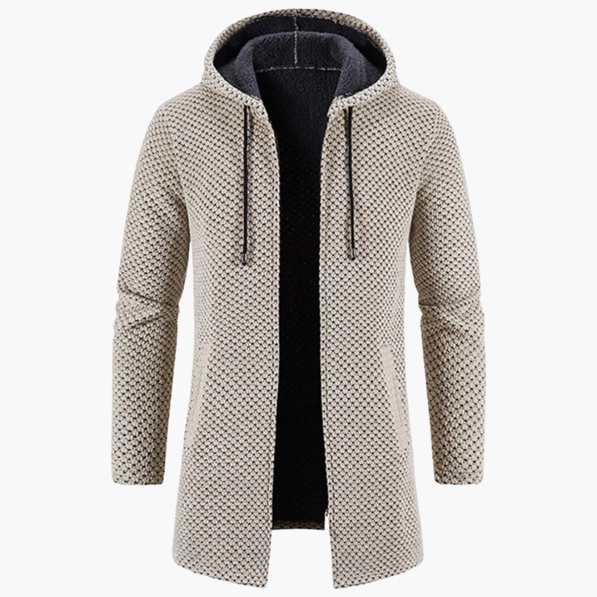 The Copenhagen - Manteau long décontracté à capuche en tricot pour homme