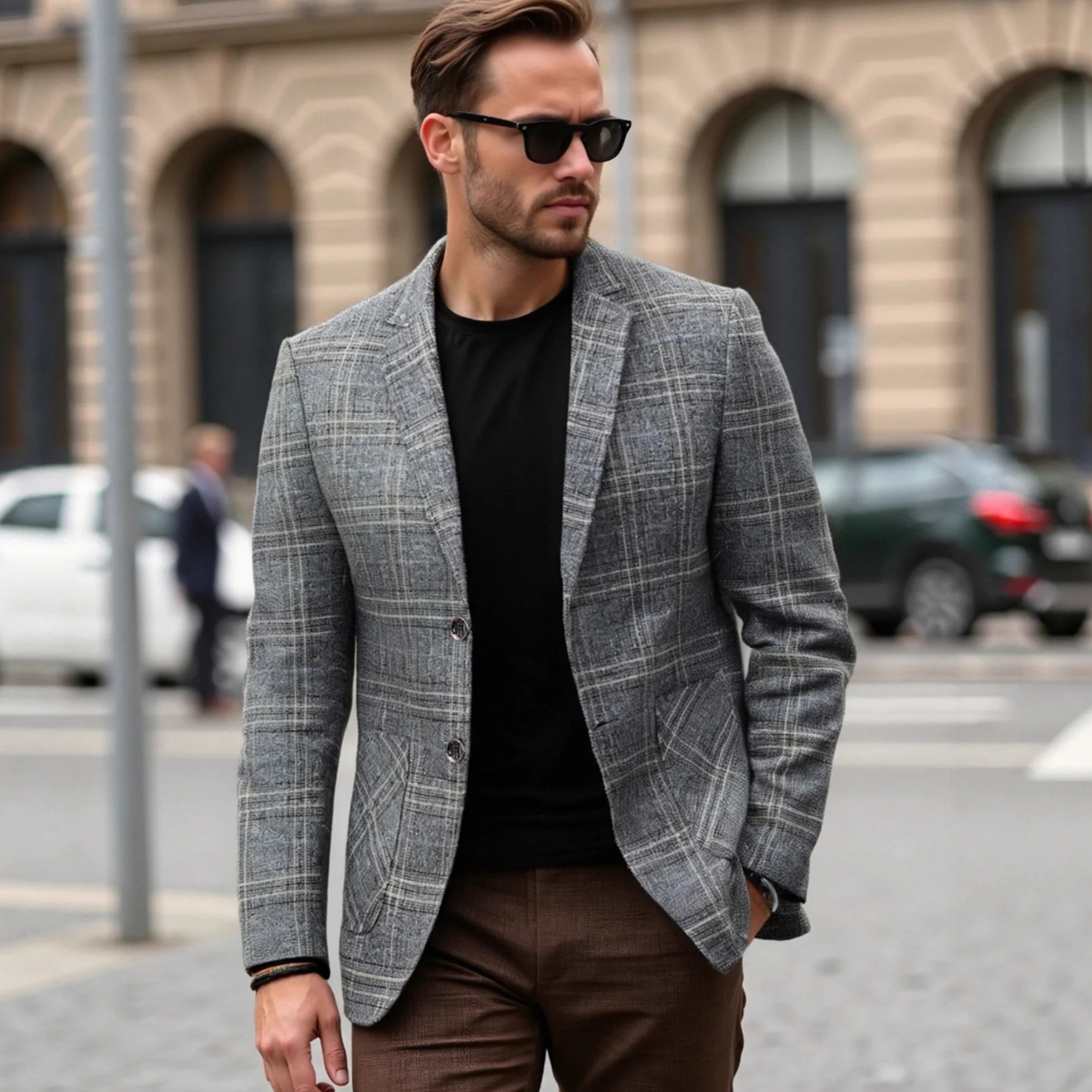 The Merrifield - Blazer Slim Fit Léger à Carreaux Smart Casual pour Homme