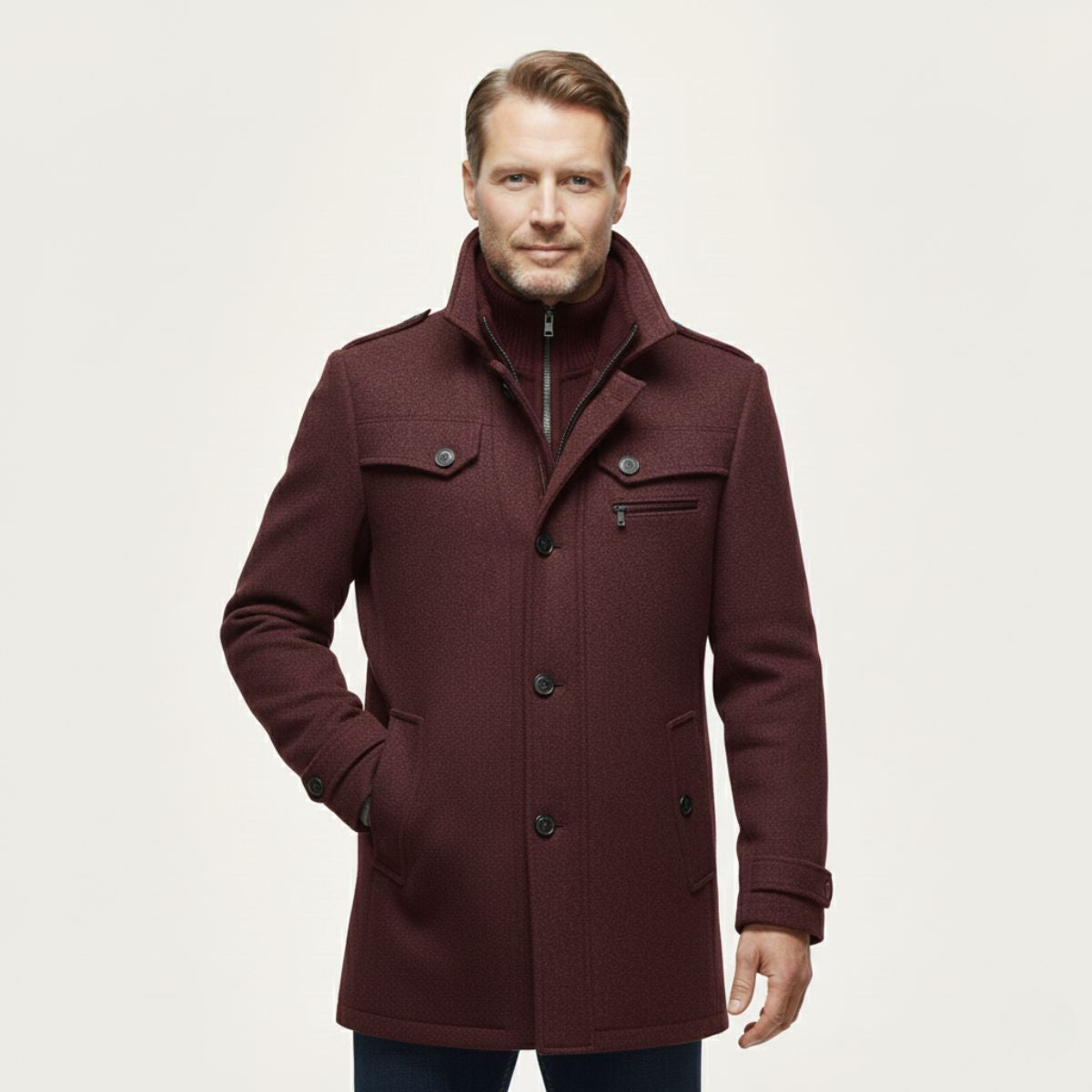 The Stonemont - Manteau d'Hiver en Laine Mélangée Smart Casual pour Hommes