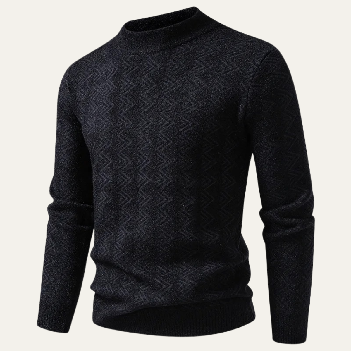The Elmcrest - Pull à col rond tricoté pour homme avec motif géométrique chaleureux