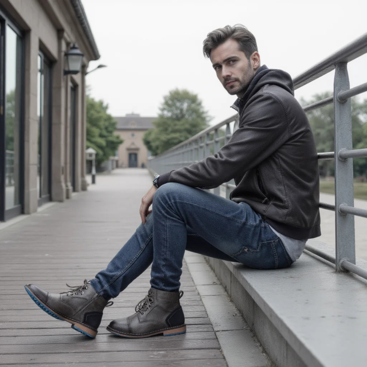 The Whitstable Bottines Décontractées en Cuir à Lacets pour Homme