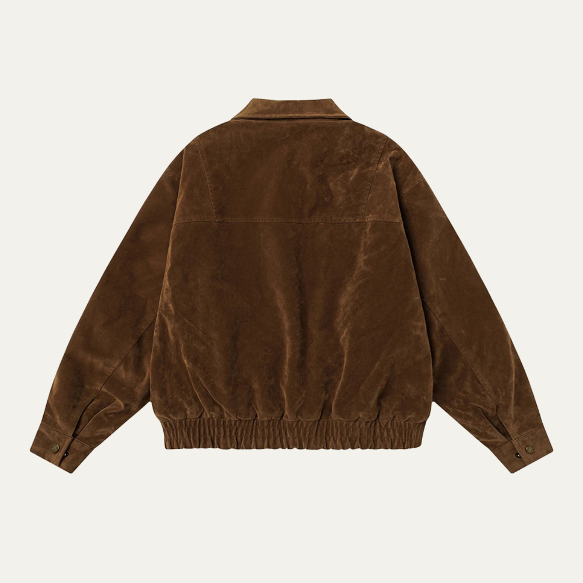 The Caldaro - Blouson aviateur rétro en daim avec fermeture éclair pour homme