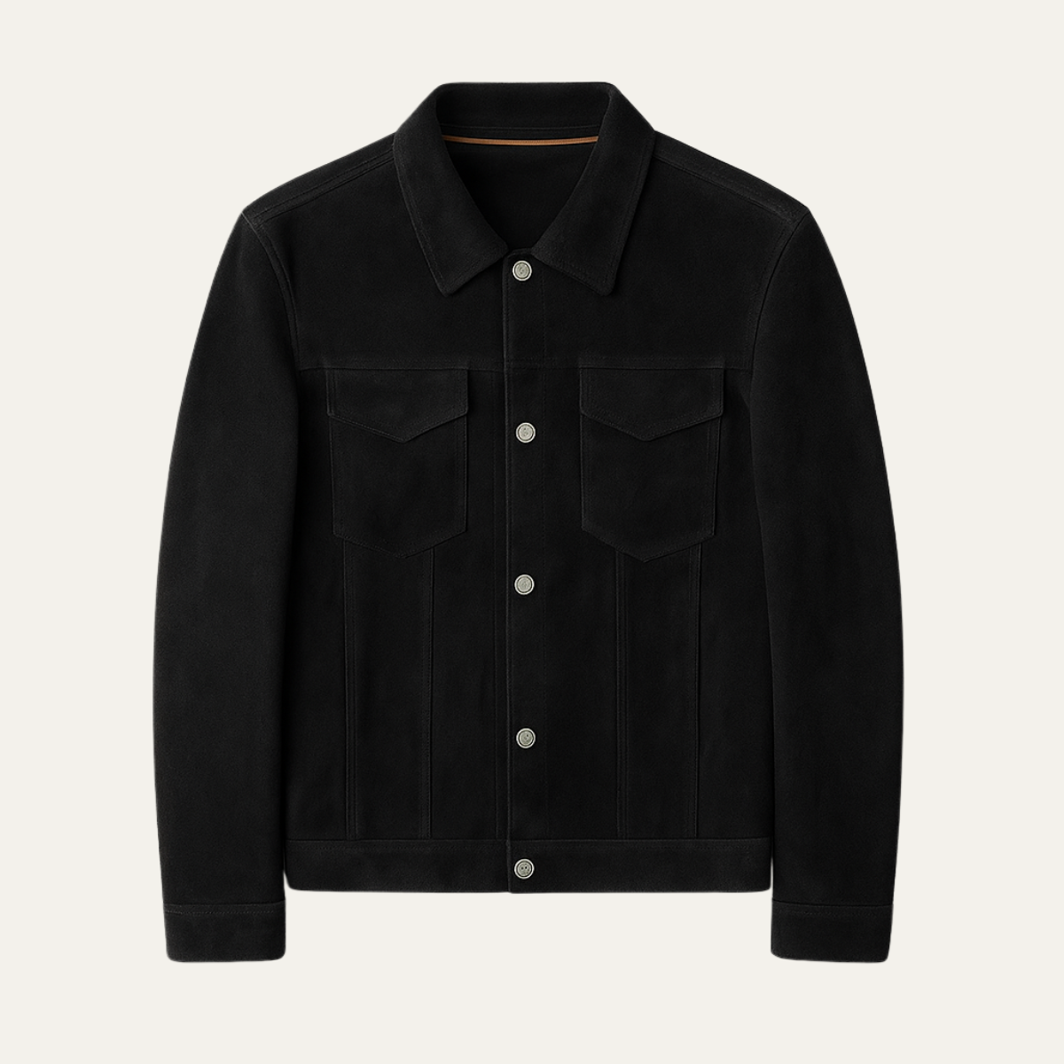 The Zurich - Veste classique décontractée à boutons en daim pour homme