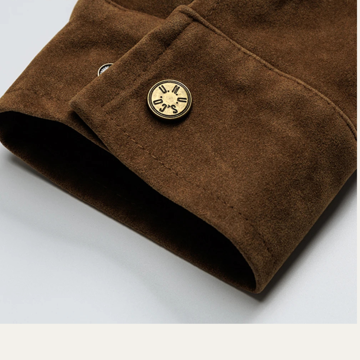 The Caldaro - Blouson aviateur rétro en daim avec fermeture éclair pour homme