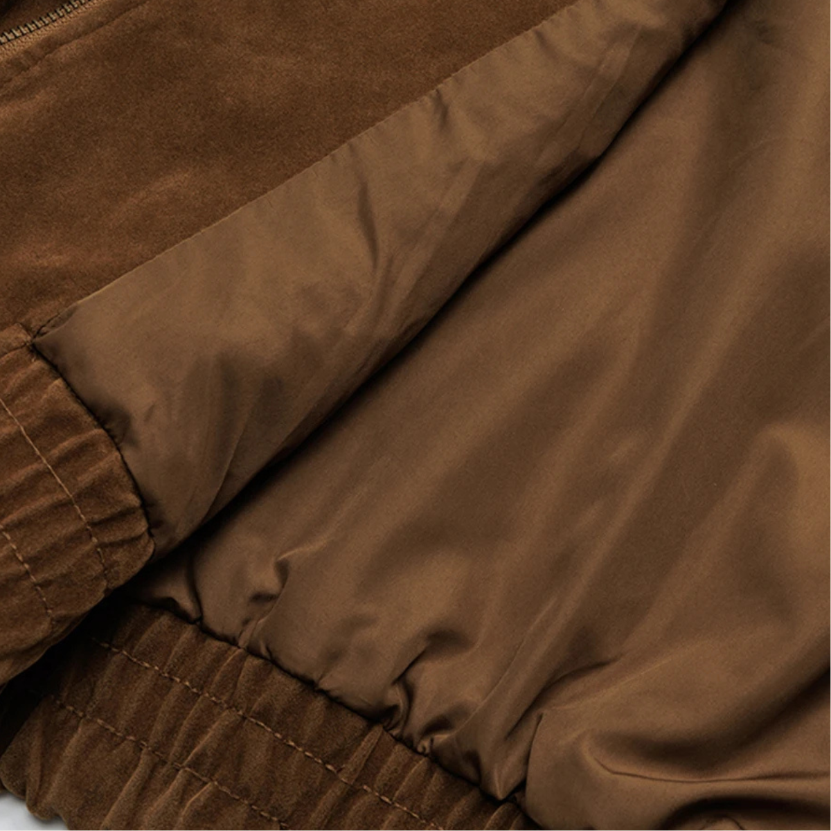 The Caldaro - Blouson aviateur rétro en daim avec fermeture éclair pour homme