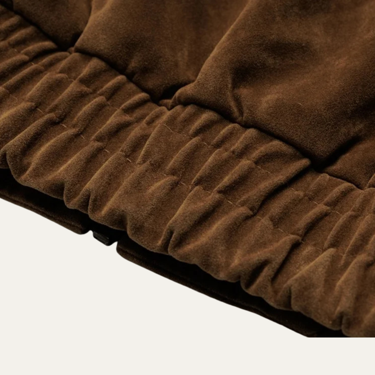 The Caldaro - Blouson aviateur rétro en daim avec fermeture éclair pour homme