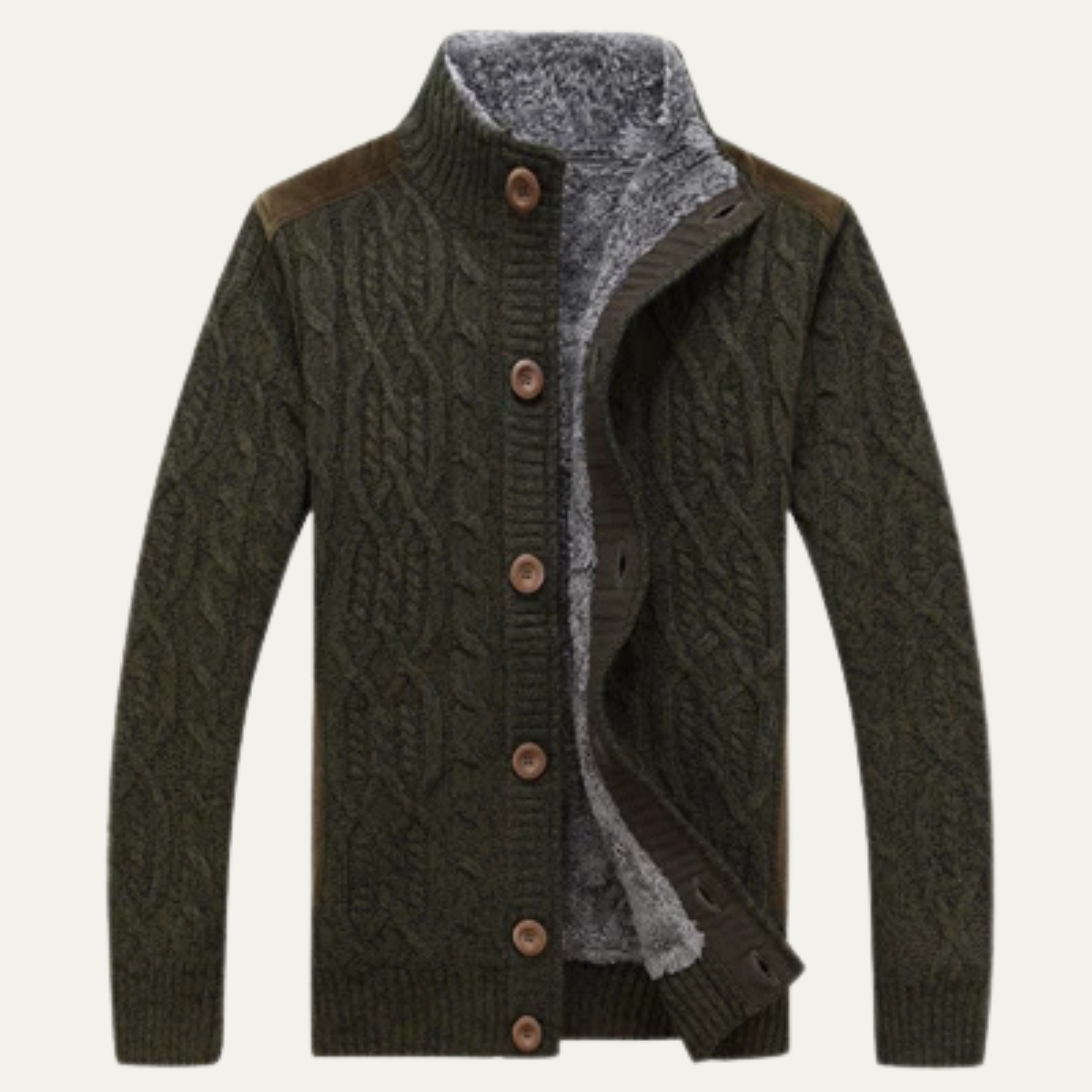 The Cernobbio - Cardigan d'hiver pour homme en laine épaisse tricotée