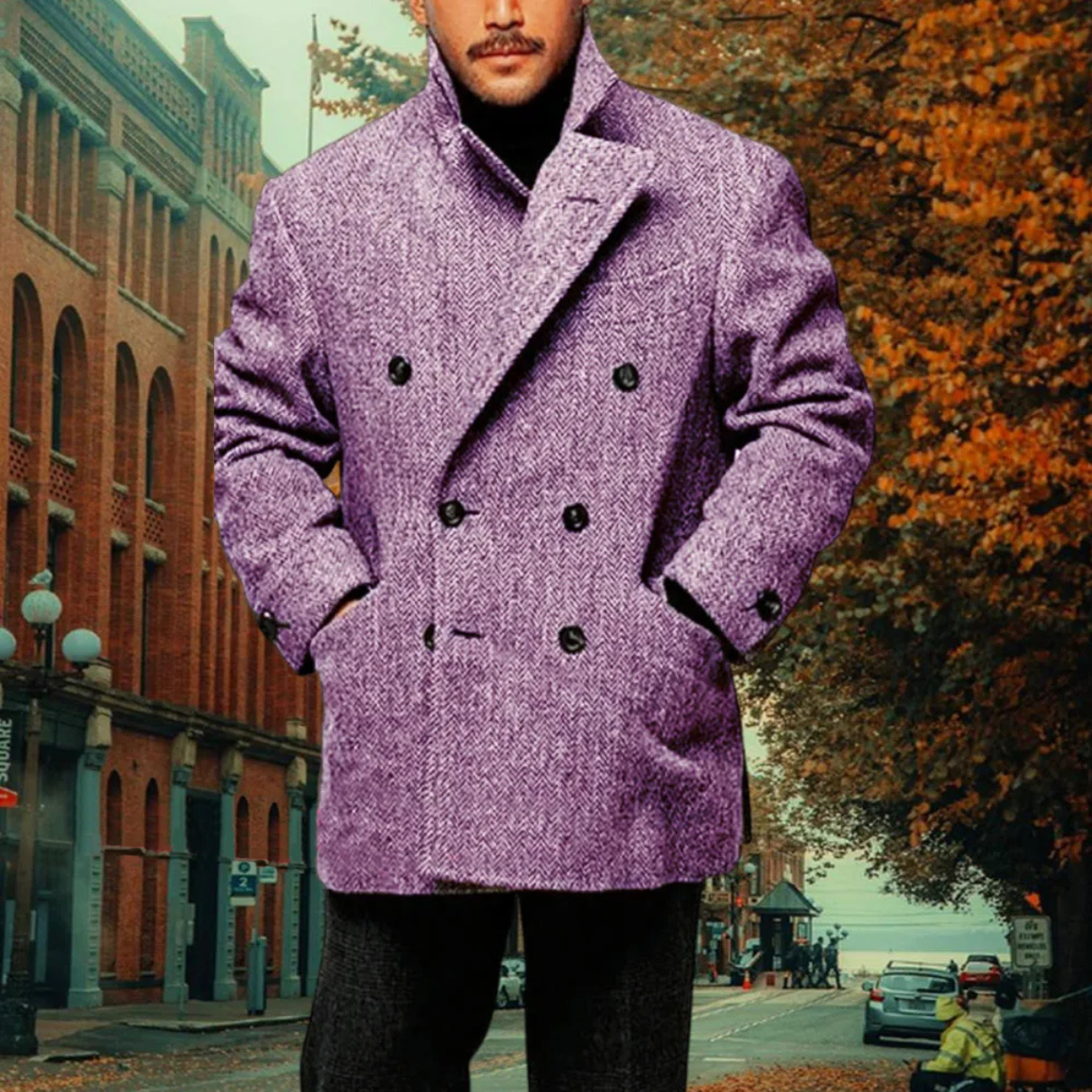 The Ashton - Blazer d'hiver vintage à double boutonnage en laine mélangée pour homme