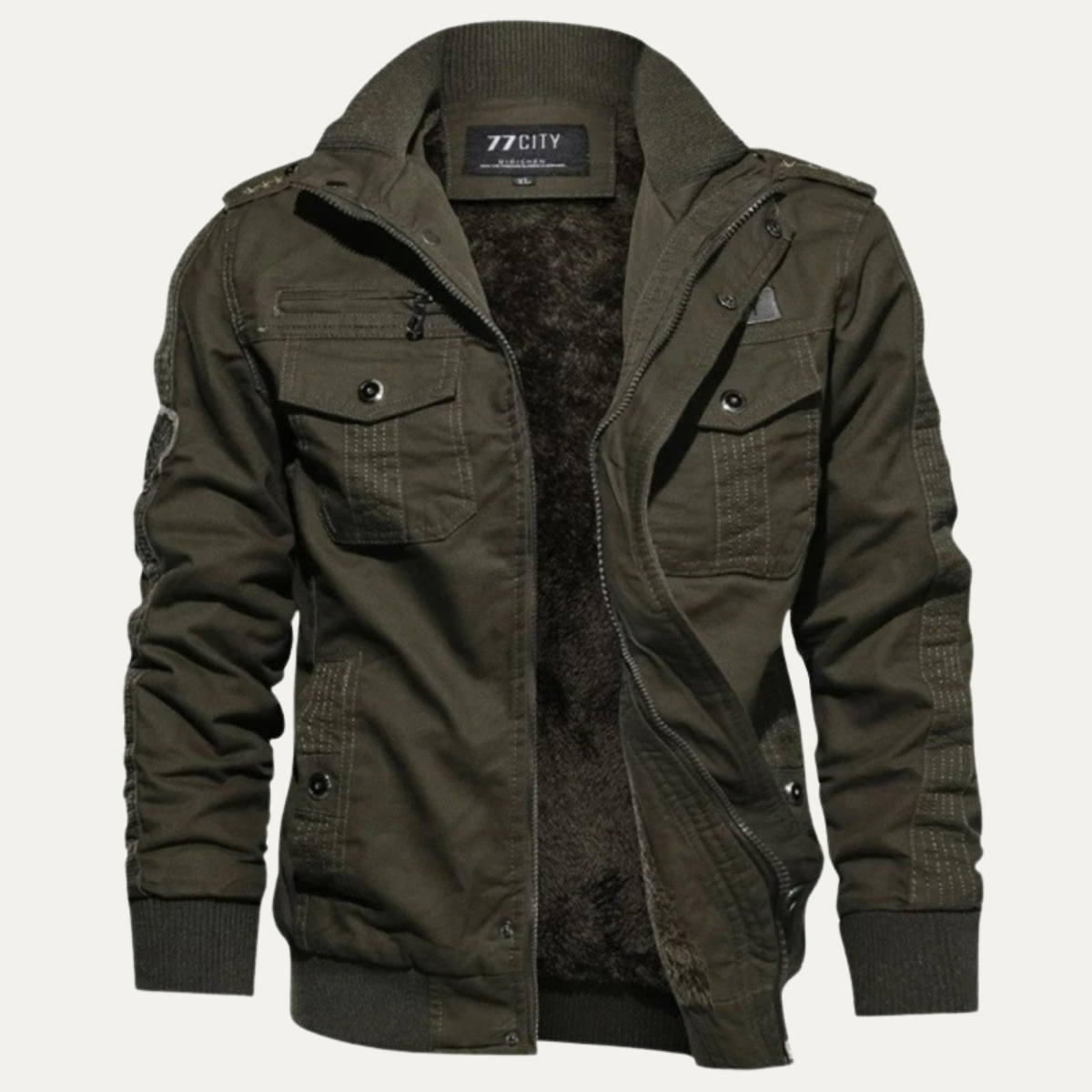 The Sydenham Veste bombardier coupe-vent à multiples poches style militaire pour homme