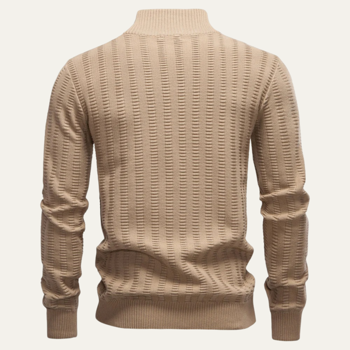 The Cotswold – Pull homme à col zippé en maille chaude