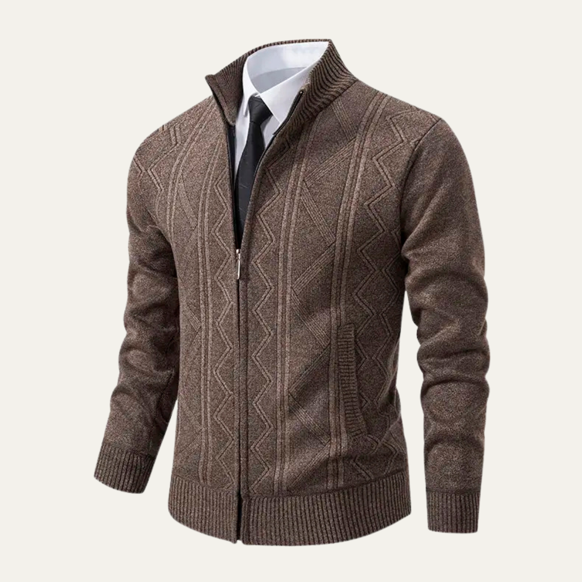 The Chianti – Veste Tricotée Zippée à Motifs Homme