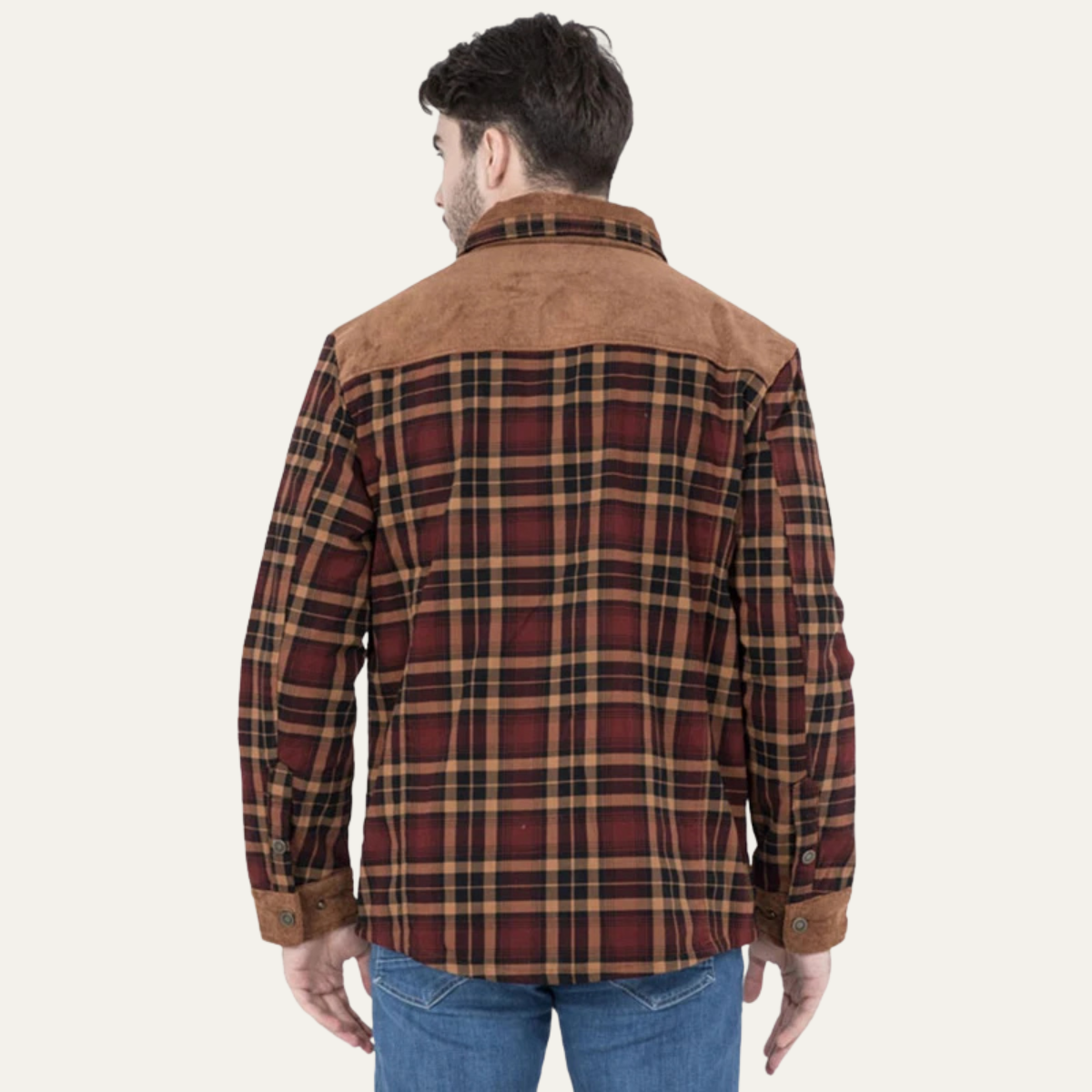 The Montefalco - Veste décontractée à carreaux en flanelle pour homme avec multiples poches