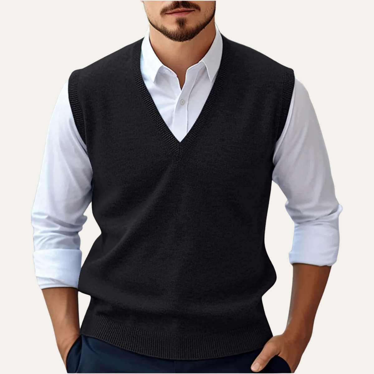 The Riverdale - Cardigan sans manches à col en V pour homme pour un look superposé