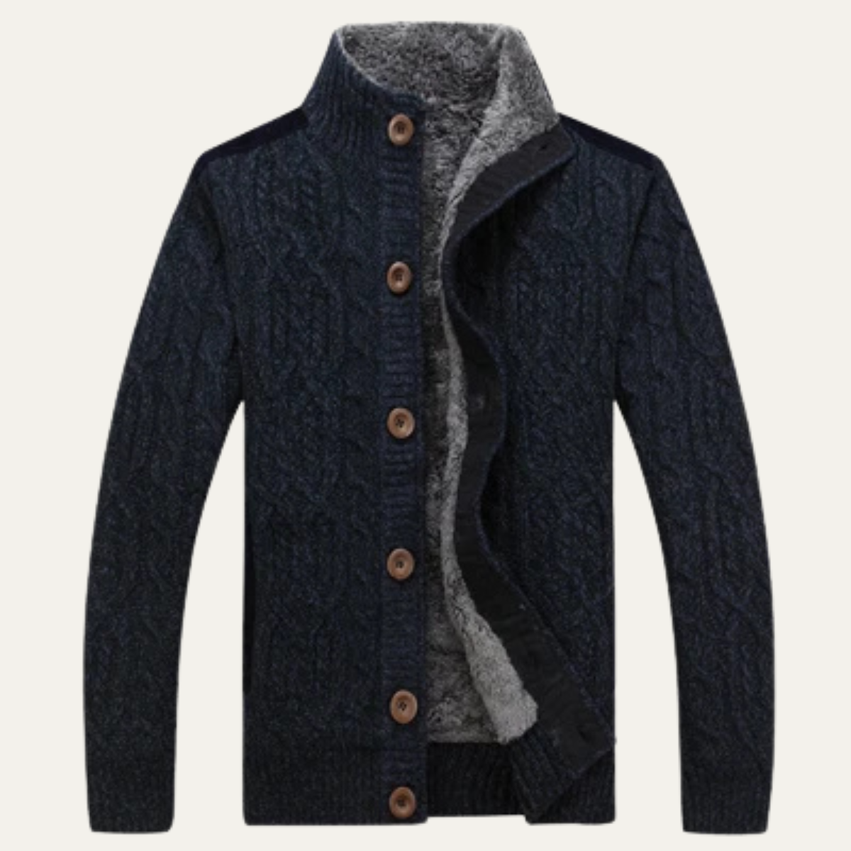 The Cernobbio - Cardigan d'hiver pour homme en laine épaisse tricotée