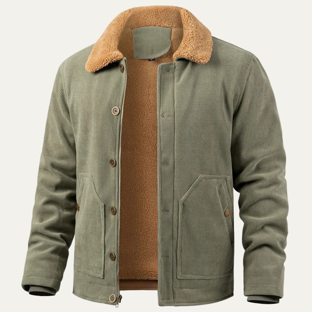 The Aventino - Veste à Boutons en Velours Côtelé Sherpa pour Homme