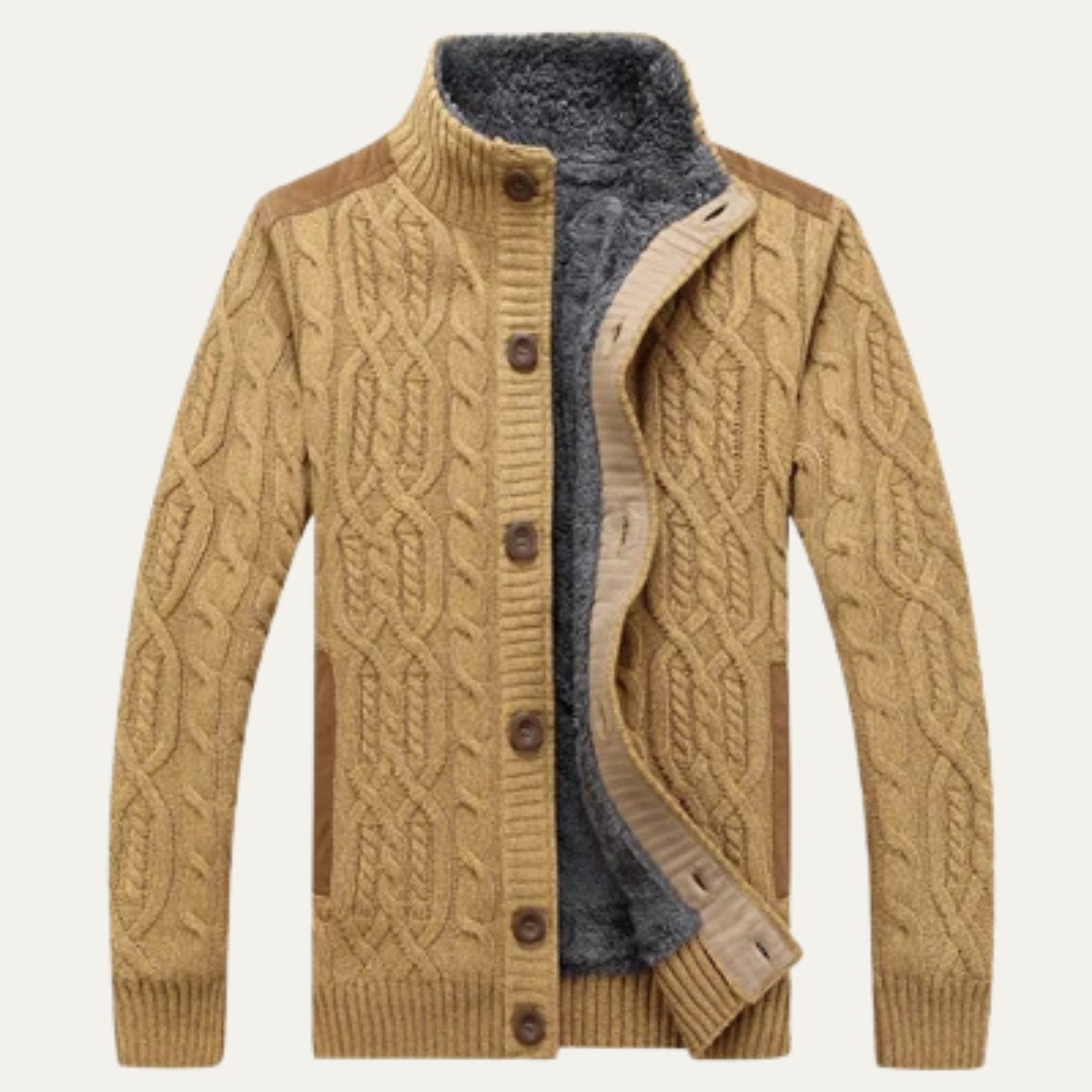 The Cernobbio - Cardigan d'hiver pour homme en laine épaisse tricotée