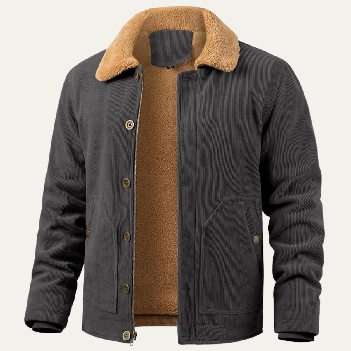 The Aventino - Veste à Boutons en Velours Côtelé Sherpa pour Homme