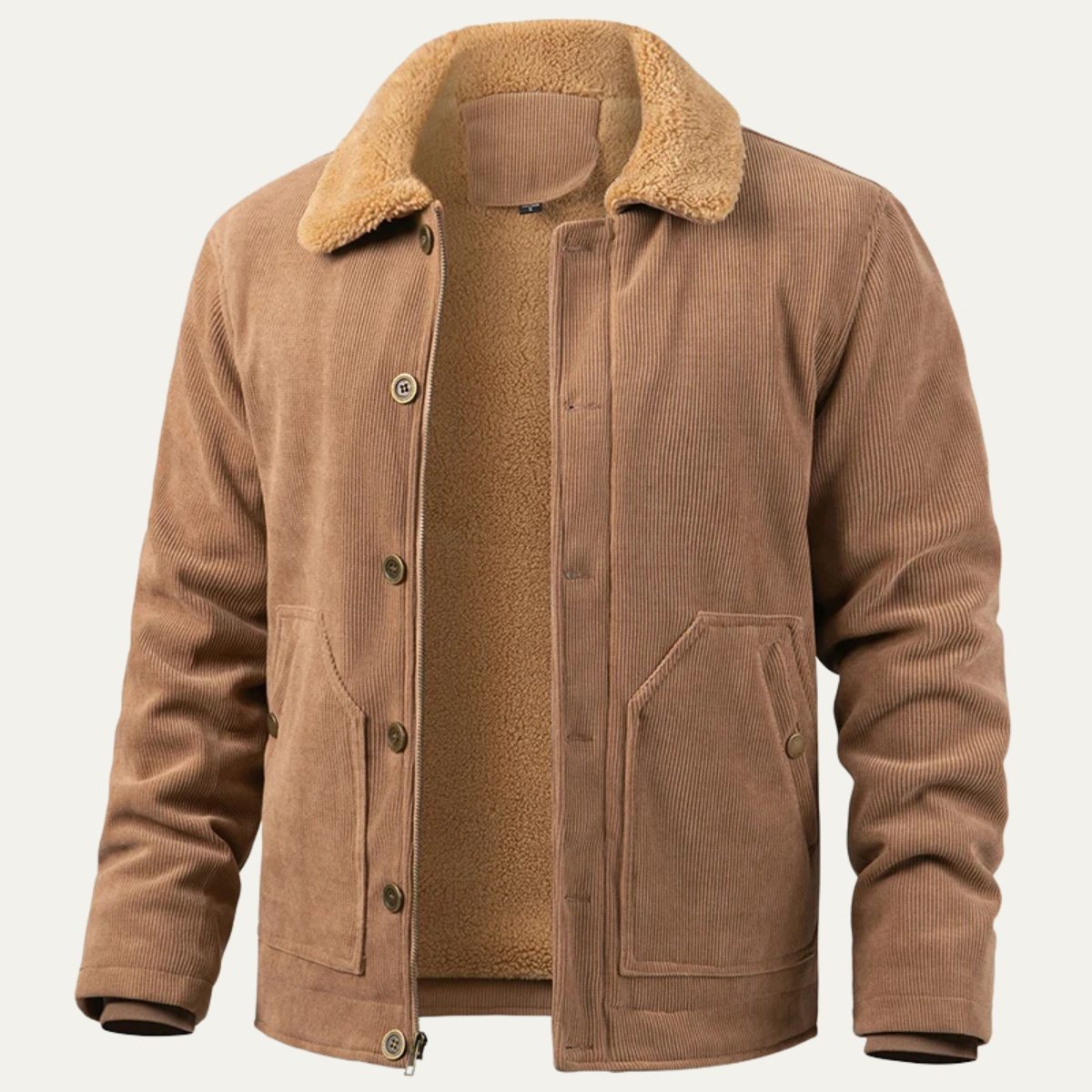 The Aventino - Veste à Boutons en Velours Côtelé Sherpa pour Homme