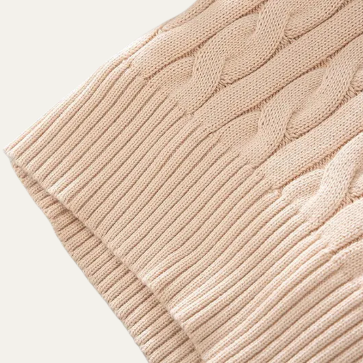 The Ashmeadow - Pull à fermeture éclair pour homme en 100 % coton doux tricoté torsadé