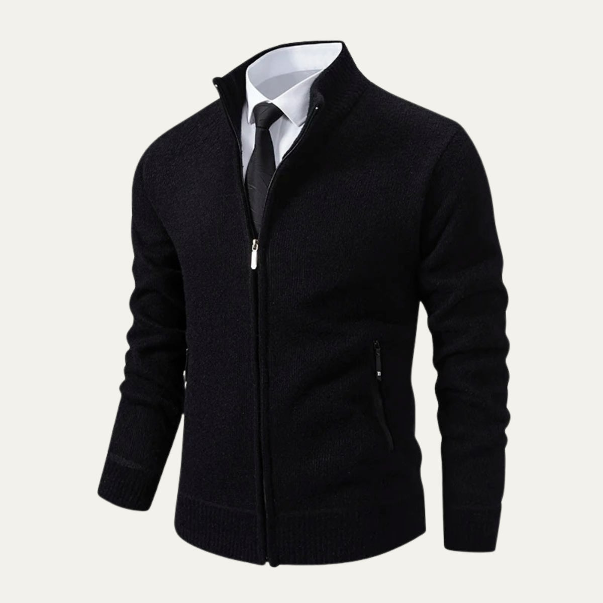 The Inverness – Cardigan Zippé Col Montant pour Homme