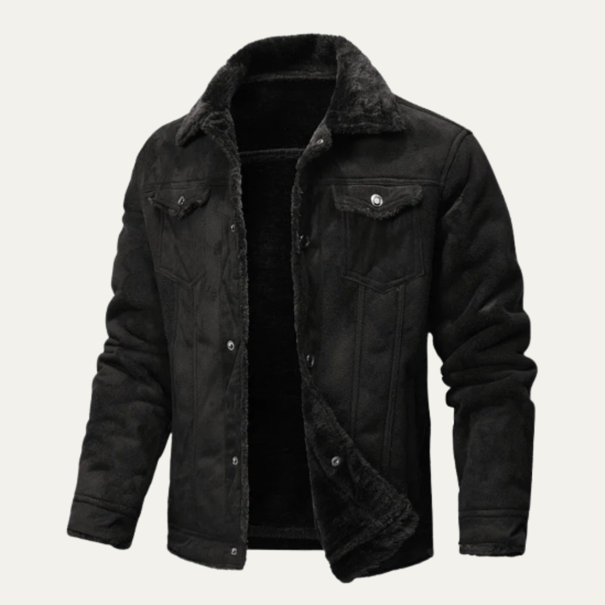 The Amelia - Veste Sherpa en Cuir Chaude et Décontractée pour Homme