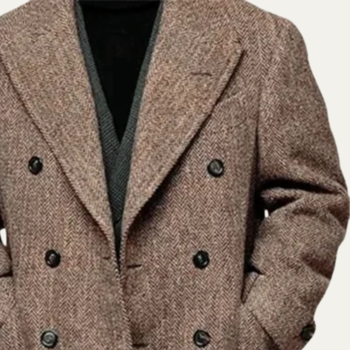 The Ashton - Blazer d'hiver vintage à double boutonnage en laine mélangée pour homme