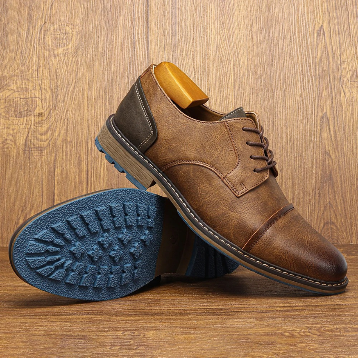 The Monferrato Chaussures Oxford en cuir à lacets rétro pour hommes