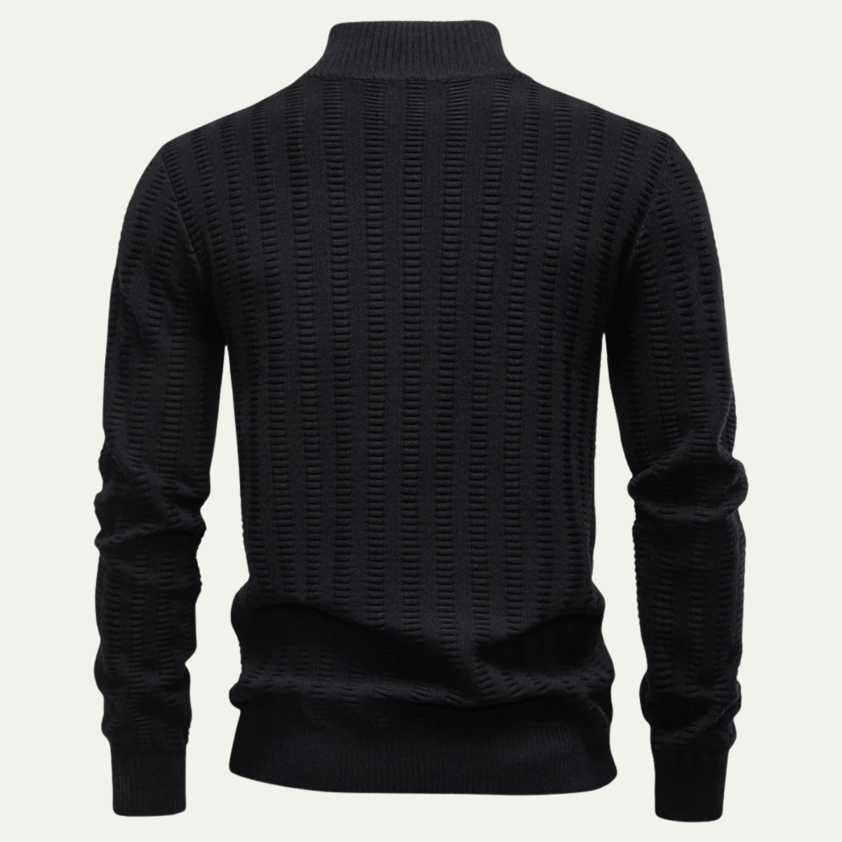 The Cotswold – Pull homme à col zippé en maille chaude