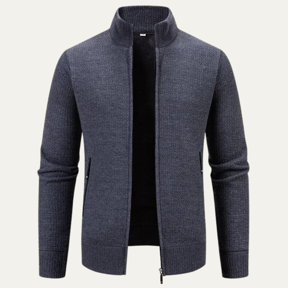 The Montefalco – Cardigan Zippé en Maille Texture Homme
