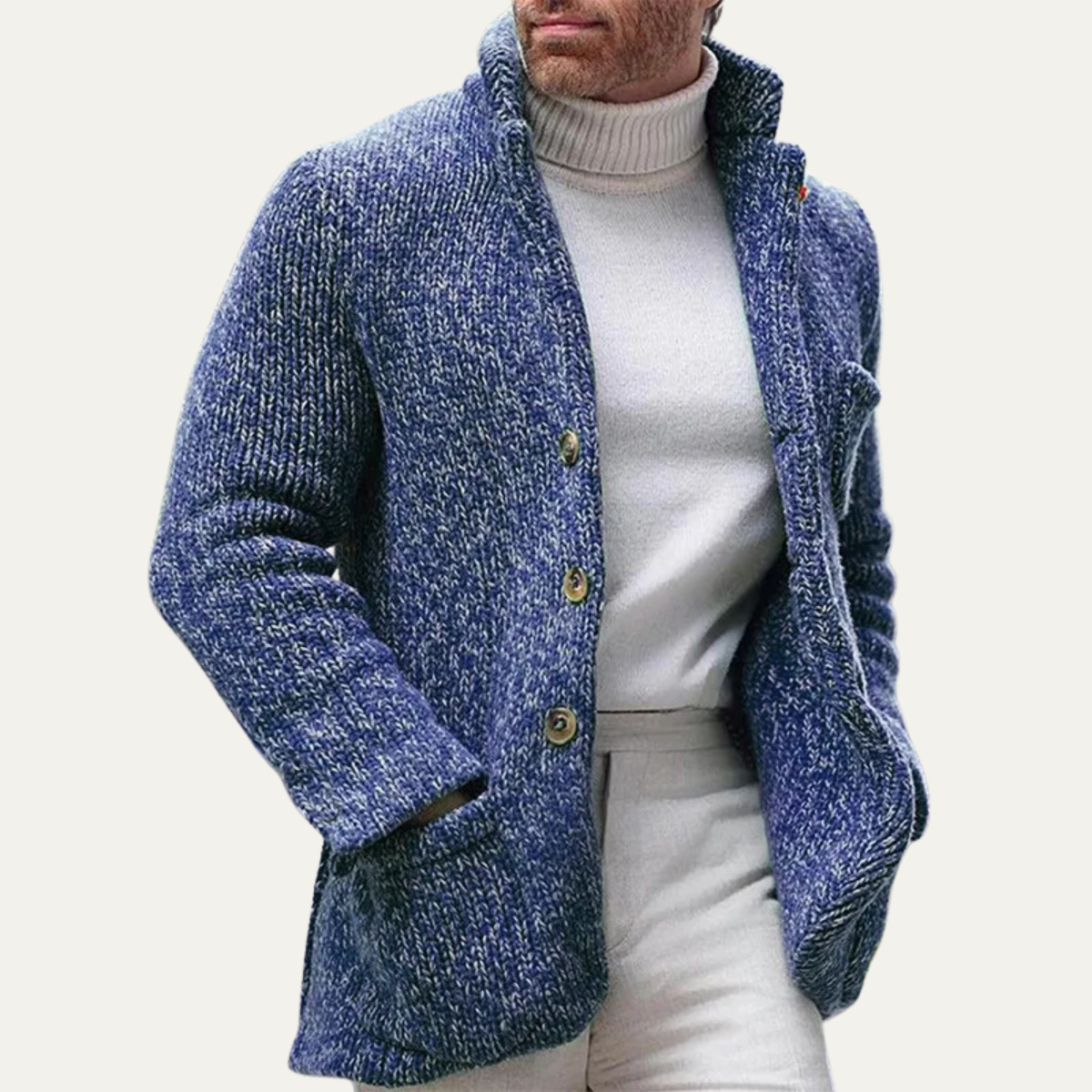 The Pemberton - Cardigan en maille élégant et décontracté pour homme pour l'hiver