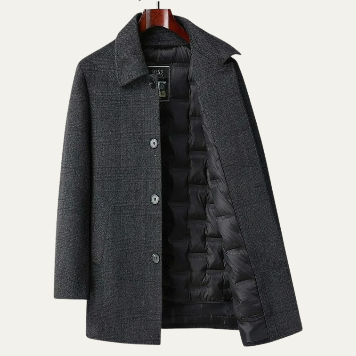 The Southgate - manteau trench en laine à carreaux mi-long pour hommes