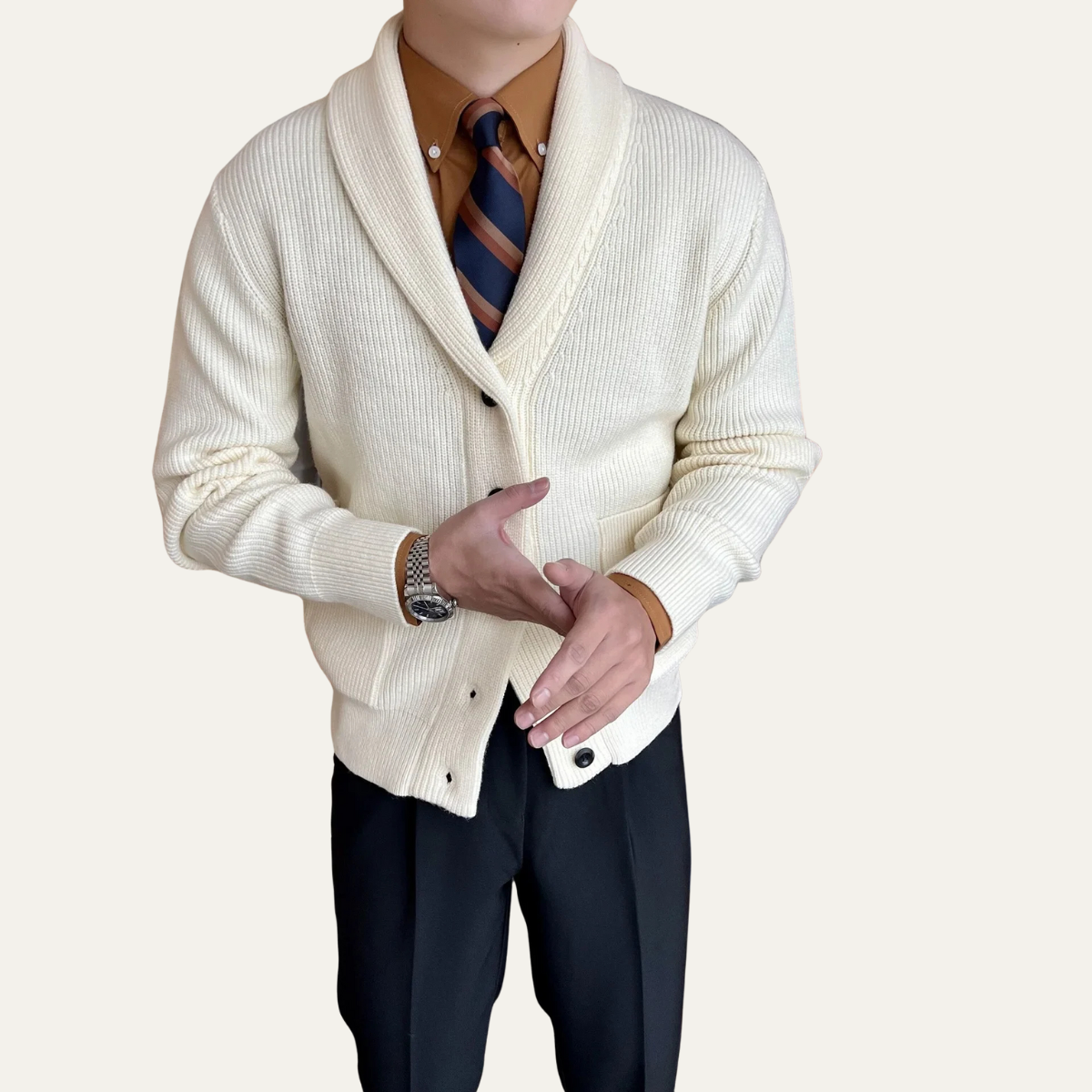 The Cambridge – Pull homme en maille douce coupe ajustée