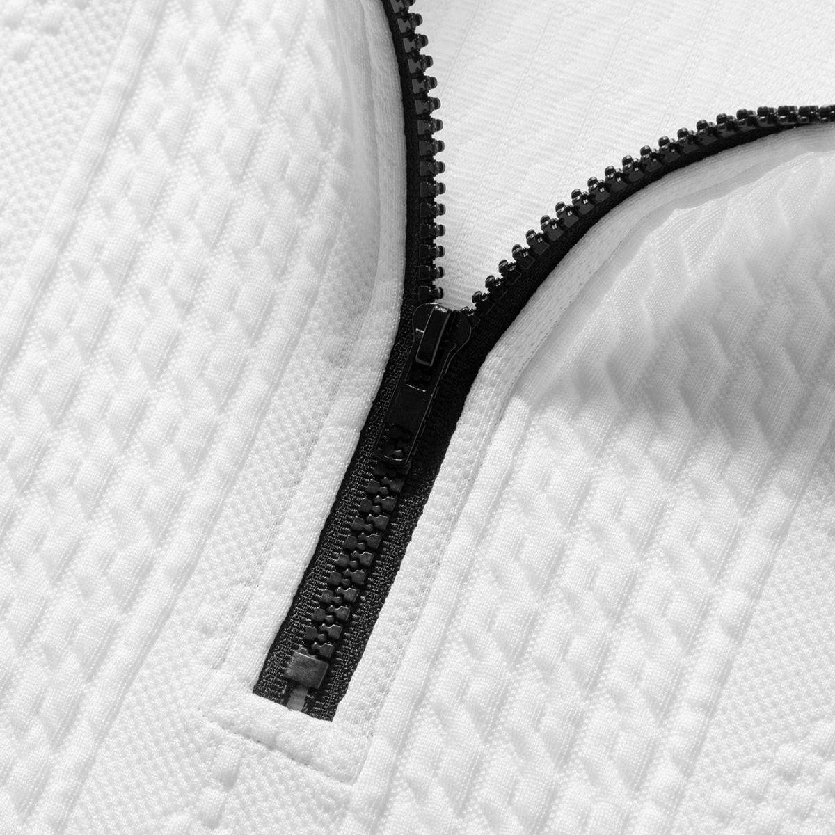 The Leighton - Pull blanc à fermeture éclair quart de longueur pour homme