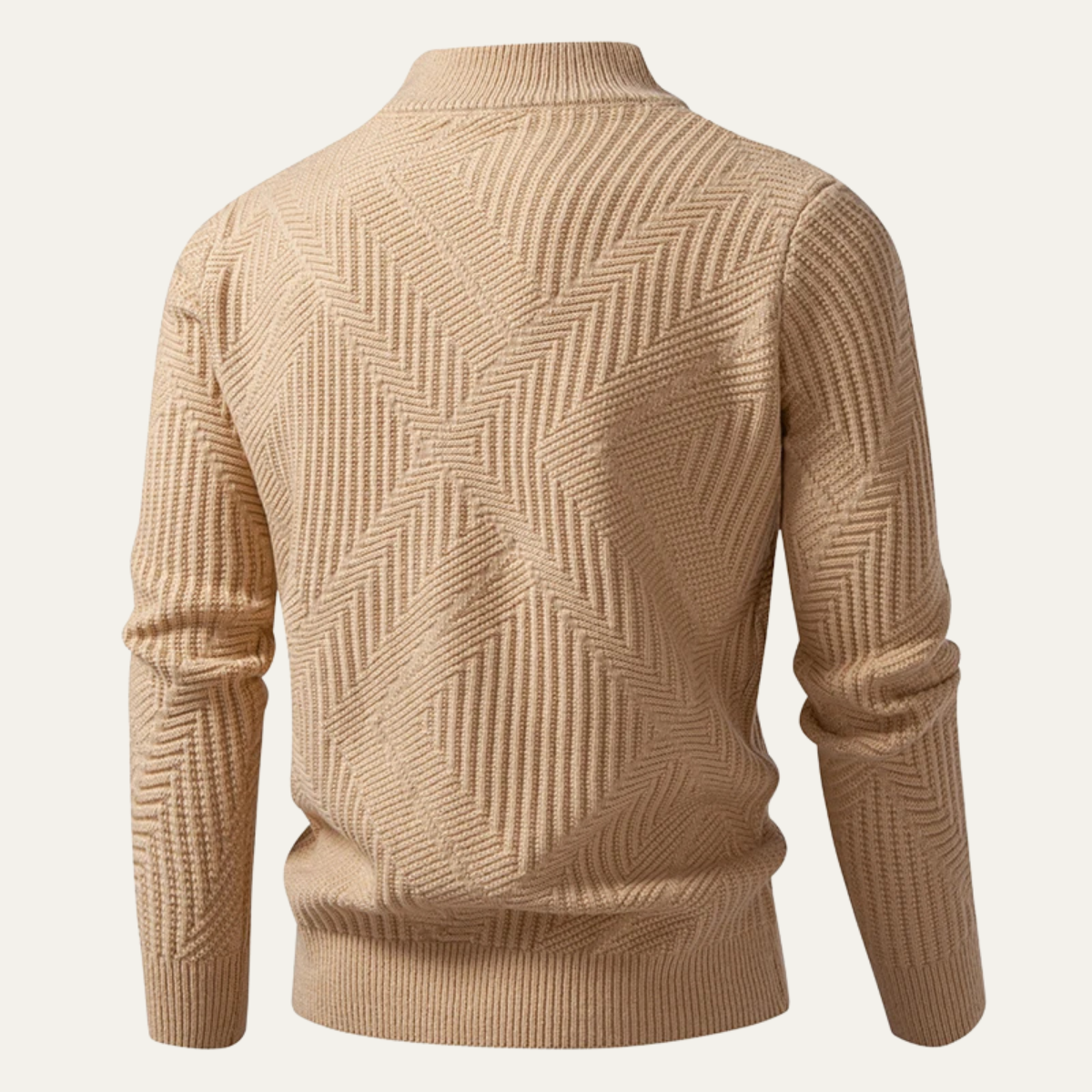 The Castellina - Cardigan zippé à col montant et motif géométrique pour homme