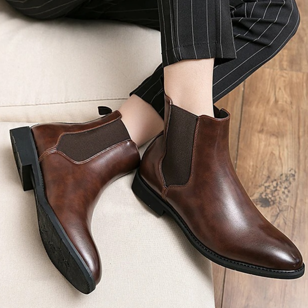 The Cobblestone Bottines Classiques à Enfiler en Cuir pour Homme