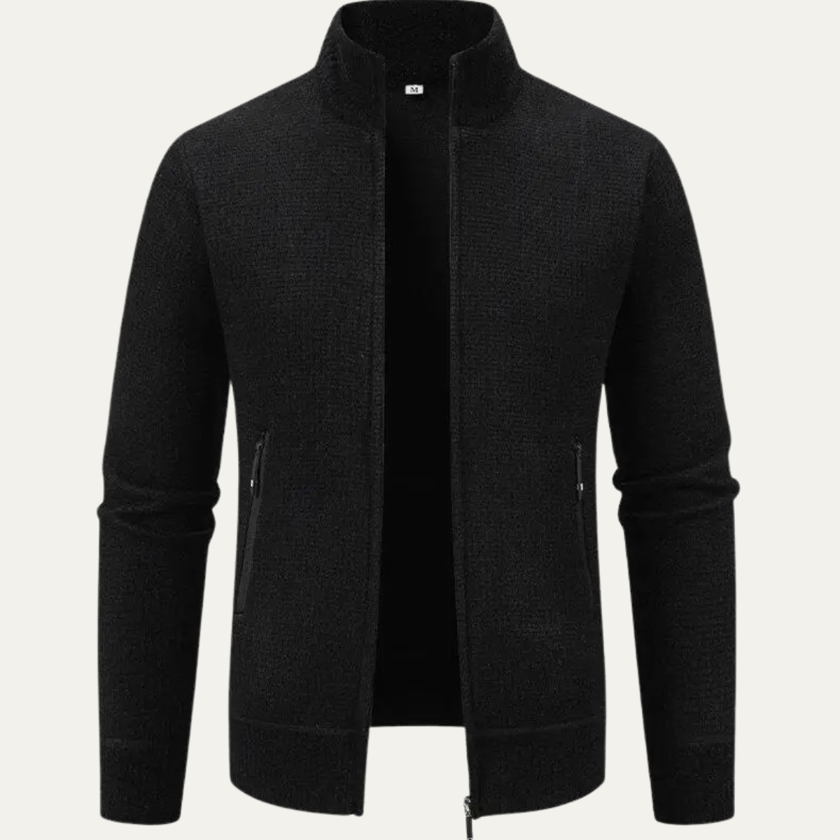 The Montefalco – Cardigan Zippé en Maille Texture Homme