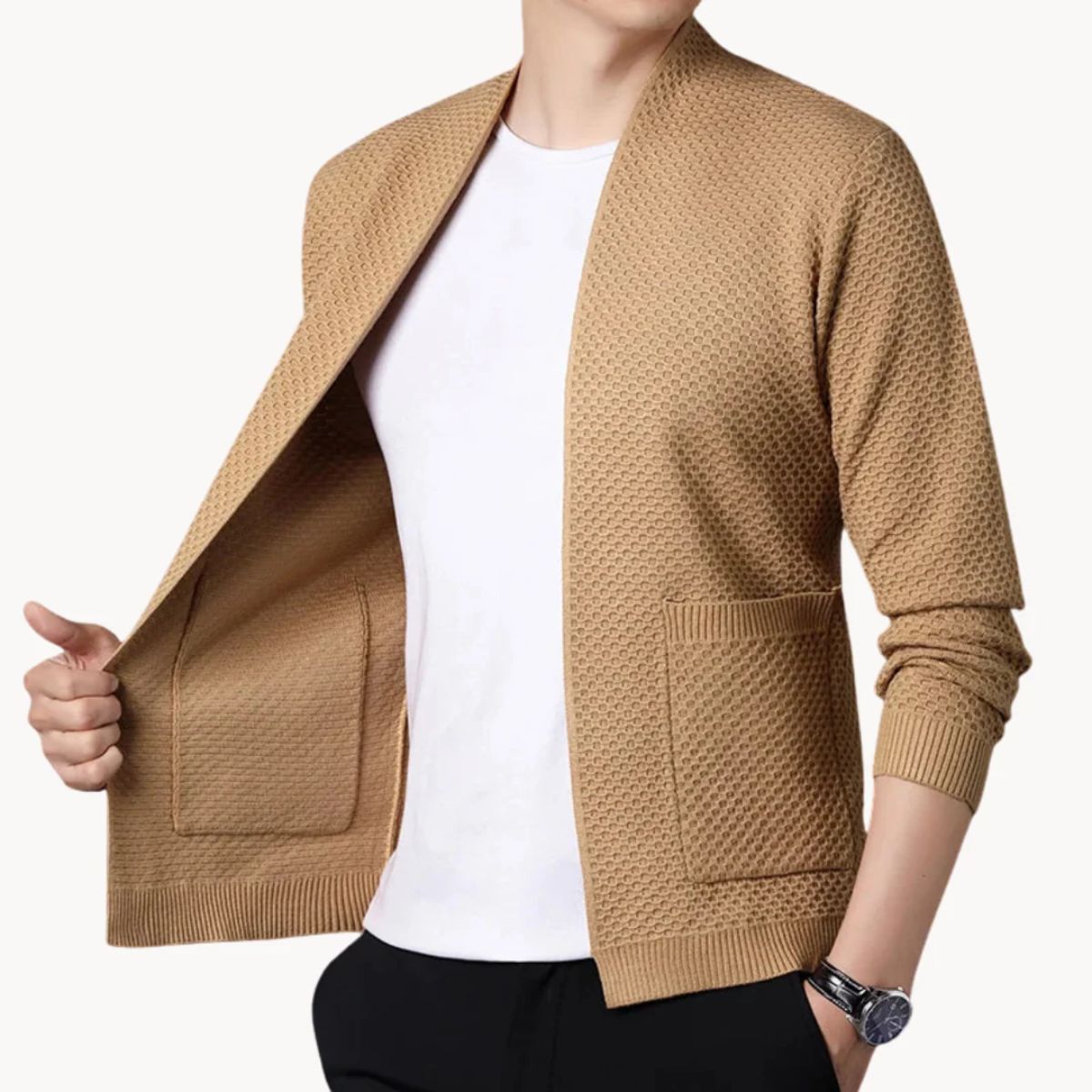 The Oslo - Cardigan Tricot Pull Décontracté Ouvert pour Hommes
