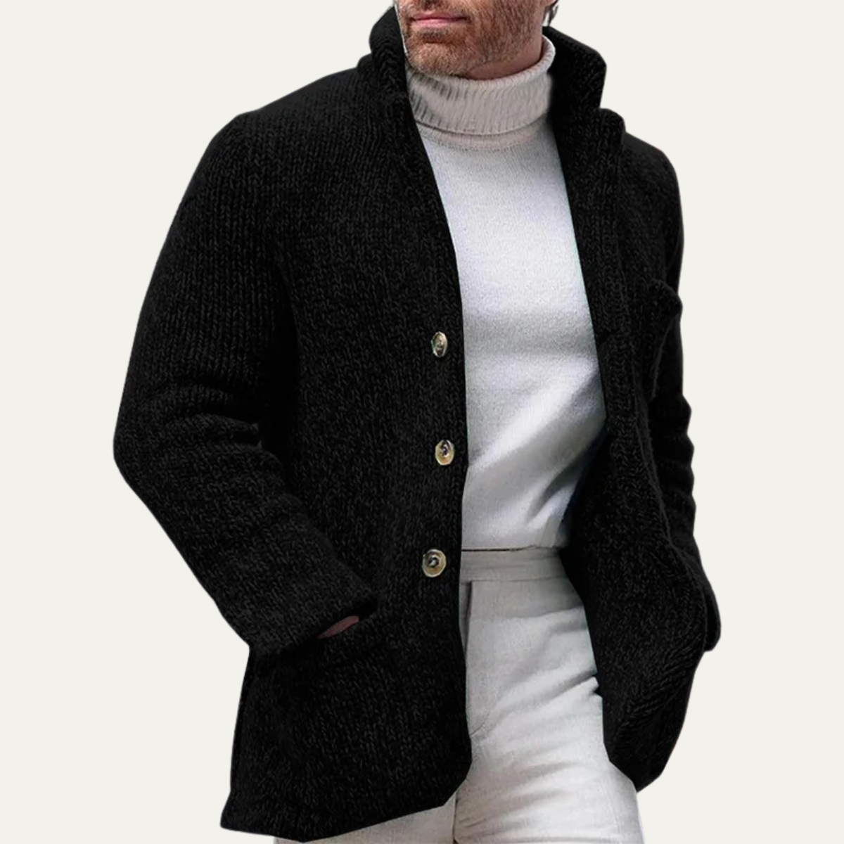 The Pemberton - Cardigan en maille élégant et décontracté pour homme pour l'hiver