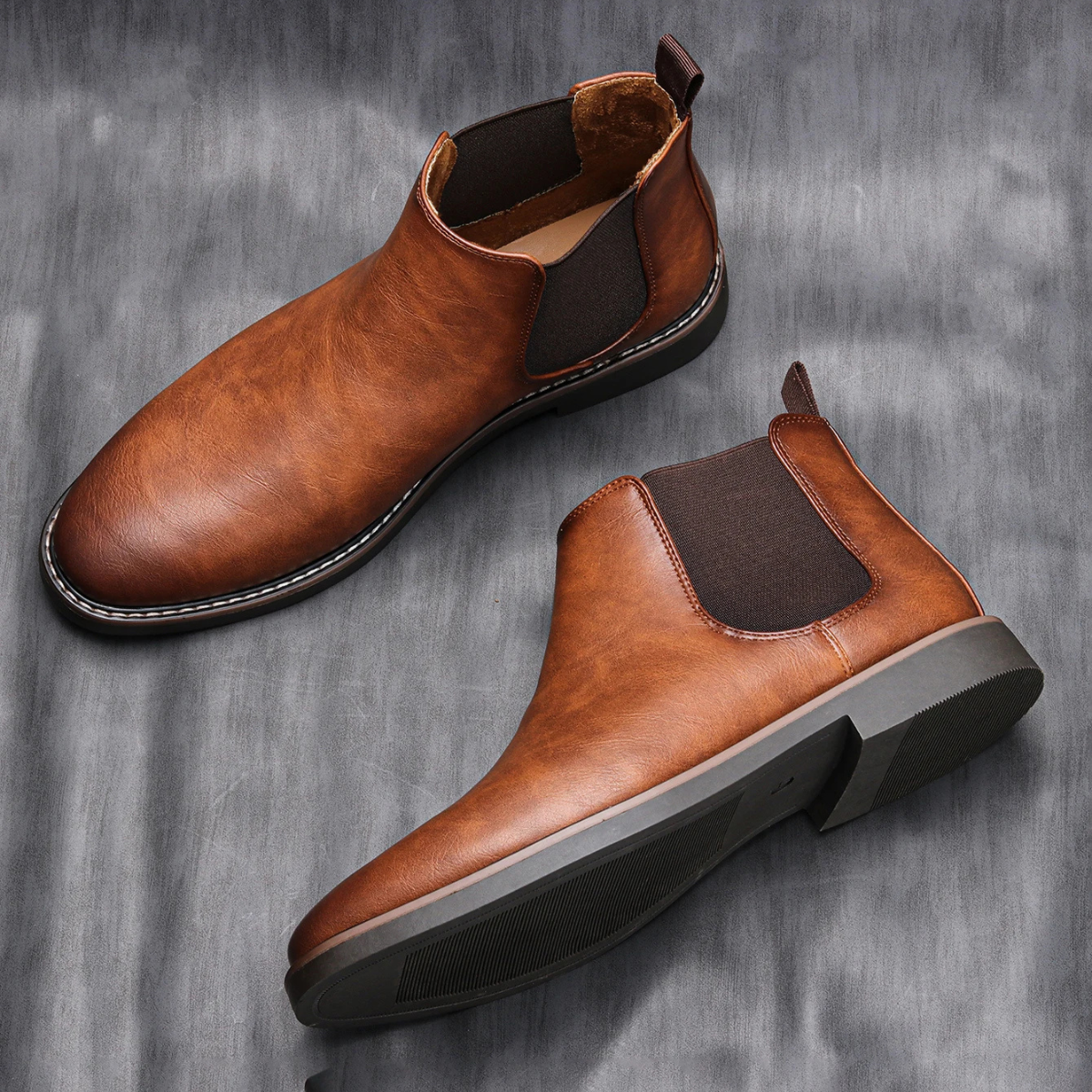 The Mantova - Bottes Chelsea classiques rétro en cuir pour homme