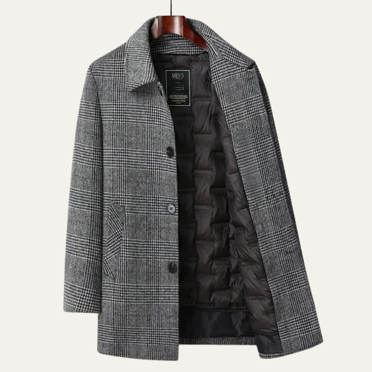 The Southgate - manteau trench en laine à carreaux mi-long pour hommes