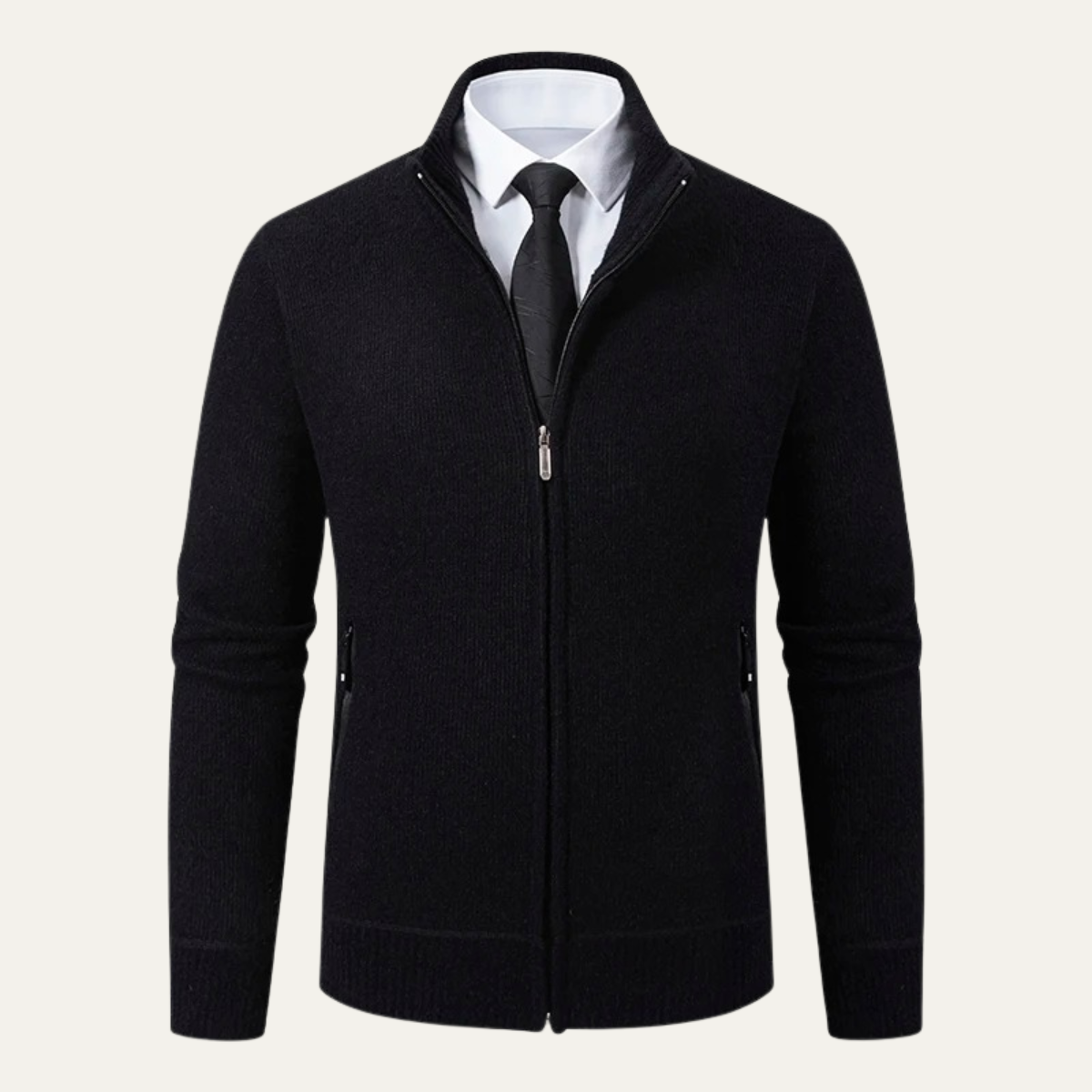 The Inverness – Cardigan Zippé Col Montant pour Homme
