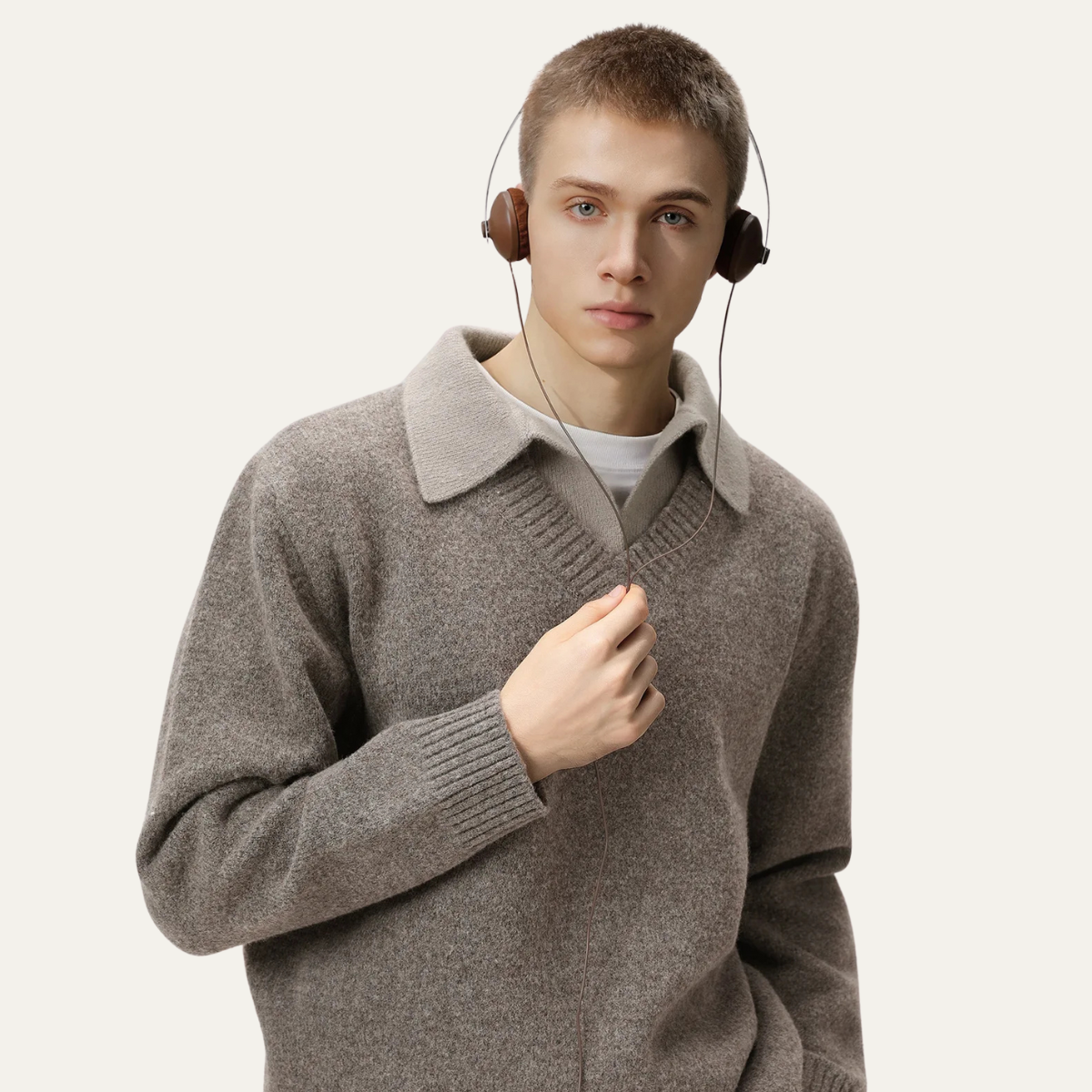The Matera Stylish Le Pull Tricoté à Col Polo Doux pour Homme